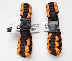 SET OF 2 Everbilt 9″ Paracord Emergency Survival Bracelets Orange & Black NWT