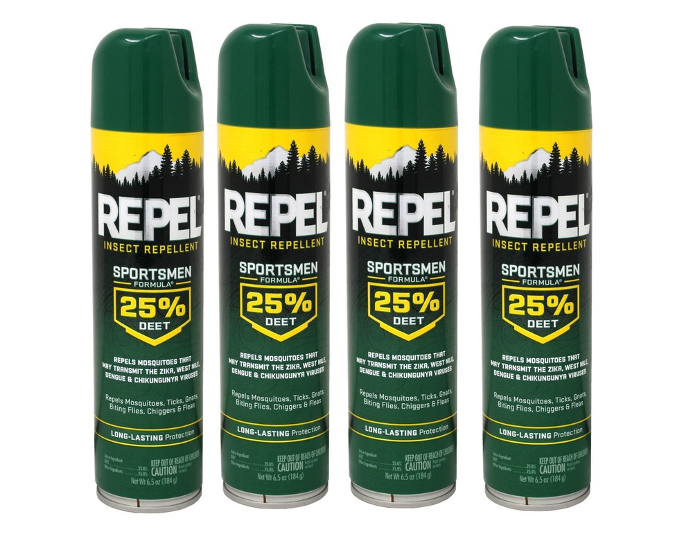 4 Pack of REPEL® Sportsmen Formula Aerosol 25% DEET (NEW) 6.5 oz