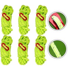 6pcs Ultra Light Reflective 6mm Rope for Tent Guy Lines and Tarp Setup