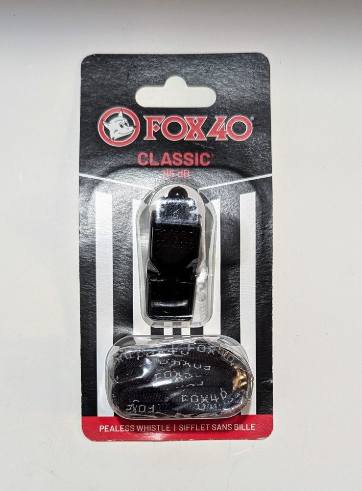 Fox 40 Classic Official Referee Coach Pealess WHISTLE 115 db +Lanyard New