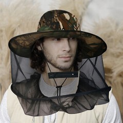 1/2PCS Anti-Mosquito Bug Bee Insect Head Net Hat Cap Sun Protection for Outdoor