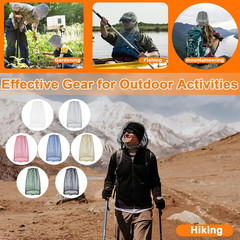 2 Pcs Mosquito Head Net Black Bug Face Neck Mesh Hood With Carry Bags