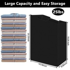 Windyun 3 Pcs 14.76 x 8.66 x 23.23/ 19.29 inches (L x W x H), Black