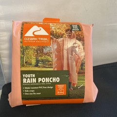 NEW Ozark Trail Youth Rain Poncho One Size Fits Most Pink