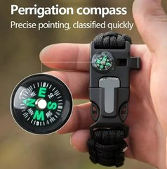 Compass Bracelet With Flint Seven Core Paracord Bracelet Inginiter Outdoor Tool