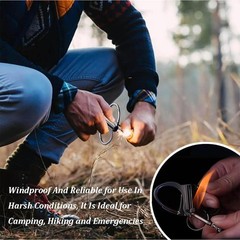 2 in 1 Portable Multitool Permanent Match Lighter Striker Fire Starter Survival