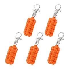 Paracord Zipper Pull, 80 mm Length for Backpacks – Cylinder (5 Pack, Orange)