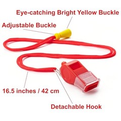 12 Packs Sports Whistles with Lanyard, for Coaches, Referees and Officials Red