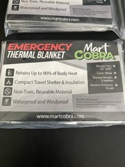 4/Pack Cobra Mart Emergency Thermal Blanket 52 x 82″ Silver. New!