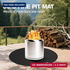 36» Round Fire Pit Mat for Solo Stove Bonfire,Double-Sided Fireproof Grill Mat,