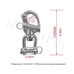 Swivel Eye Snap Shackle Quick Release Rigging Sailboat Marine 316SS 2 PCS