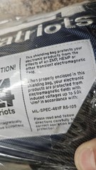4 PATRIOTS MIL-SPEC 461-F R5-105 EMP SHIELDING BAG FOR ELECTRONICS – BRAND NEW