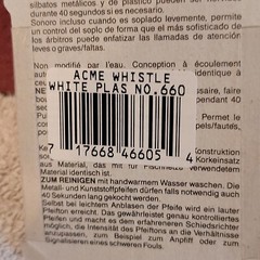 Acme Whistles Thunderer # 660 White Official Referee Whistle Made in England.