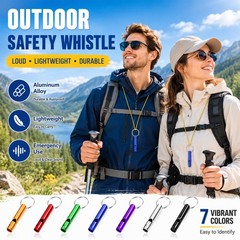 14 Small Aluminum Whistles with Keychains – Safety/Survival/Training/Emergenc…