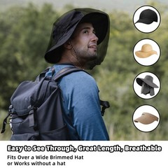 6 Pcs Black Mosquito Covers Wearable Head Net Face Mesh Protecting Net Mosqui…