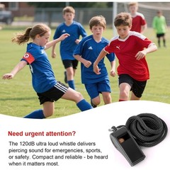8-Pack Colorful Plastic Loud Sports Whistles with Lanyards for Coaches Teachers
