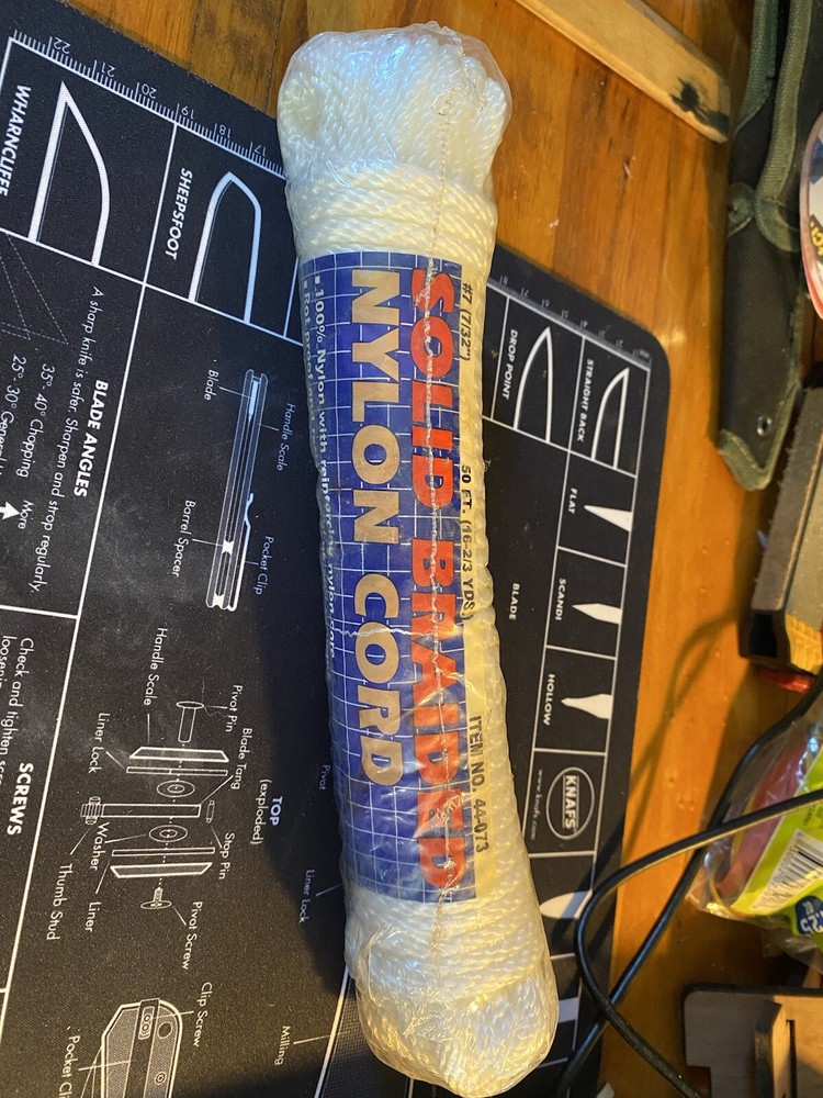 T.W. Evans Solid Braided Nylon Cord 50 Feet Made In The USA