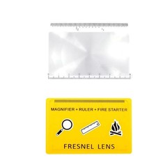 3 Pc Bundle Firestarter Credit Card Size Fresnel Lens YELLOW Protective Sleeve