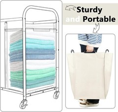 Bonuci 3 Pcs Laundry Sorter 14.76″ x 8.66″ x 21.65″, Beige, Gray, Black