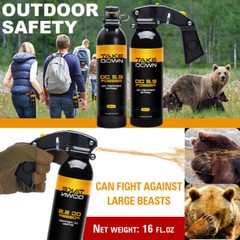Take Down Pepper Spray w/ Holster OC S.S Fogger 16oz 30ft