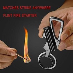 Durable Flint Fire Starter Keychain with Integrated Bottle Opener for Camping