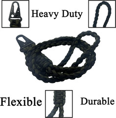 Paracord Lanyard Keychain – Heavy Duty Key Strap with Whistle & Badge ID Wallet