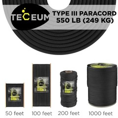 TECEUM Paracord Type III 550 Tactical MIL-SPEC Outdoor