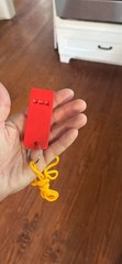 Red & Yellow Safety Whistle w/ Yellow Lanyard, Key Ring Included, 1 Pack