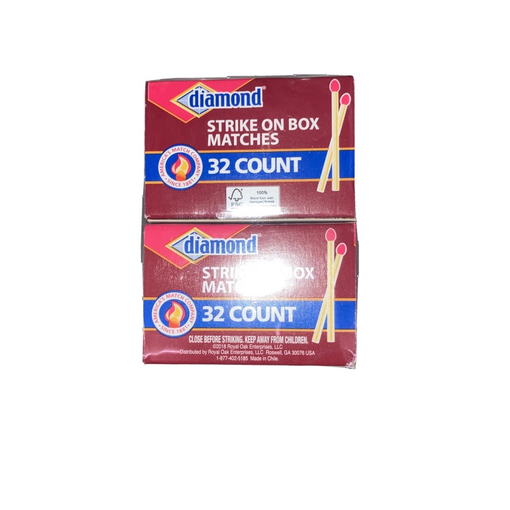 Greenlight Diamond Strike On Box Small Wooden Penny Kitchen Matches 320 Count