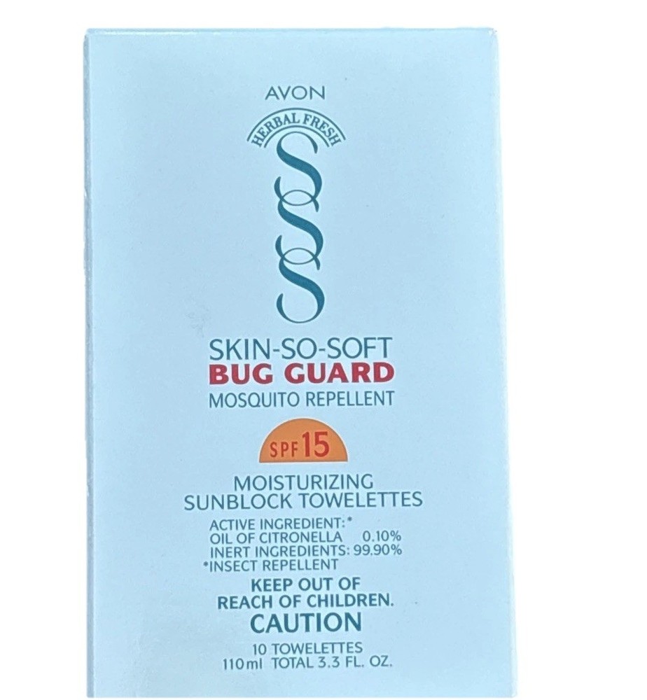 Avon Skin So Soft Bug Guard mosquito Repellant Towelettes SPF15