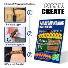 28 Colord 550 Paracord Combo Crafting Kit Survival Parachute Cord Making
