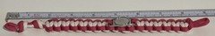Red/White w/Siler Buckle Paracord Bracelet – 9″ Long w/Loop Knot Closure