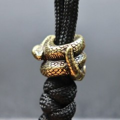 Snake Brass Bead DIY EDC Lanyard Handmade Paracord Bracelet Pendants Accessories