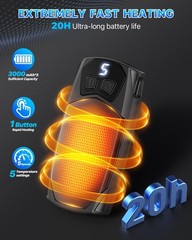 Kesguar Hand Warmers Rechargeable 2 Pack – 6000mAh Electric AI Black-Deep