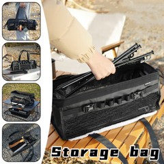 Picnic Camping Mesh Floor Nail Sundries Storage Bag with Hanging Strap Outdoor .