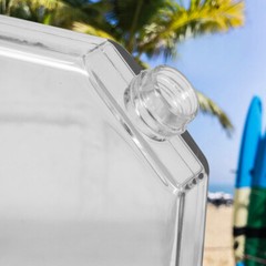 1PC 450ML Flat Water Bottle Creative Transparent Bottle Portable Travel Kettle