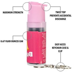 2 Pack Burn Pepper Spray for Women Self Defense Security 1/2 oz Pink