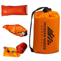 MODERN NEEDS Emergency Sleeping Bag Survival – Thermal Blanket & 1, Orange