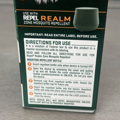 Repel Realm Zone Mosquito Repellent Refill Cartridge, 40 Hour Protection NIB
