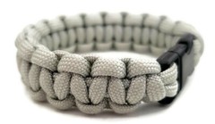 Paracord Bracelet 550 Black Tactical 3/8″ Buckle (Silver Grey) Hand Made