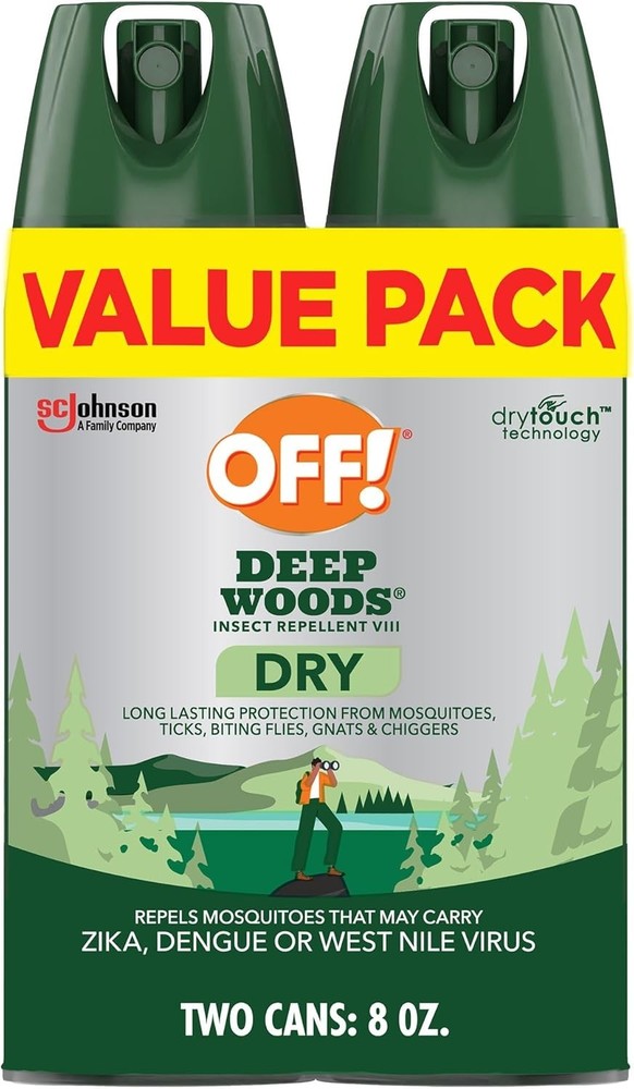 OFF! Deep Woods Bug Spray 25% DEET Mosquito Tick Repellent 4oz 2 Pack