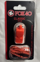 Fox 40 Classic Official Referee Whistle in Orange with Orange Lanyard -115db-NEW