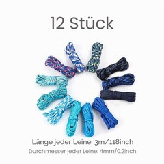 Parachute Line, 12 Colours 3m, Paracord 550 Multifunction Type III, ParacordS…
