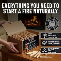 10lb Natural Fatwood Fire Starter Sticks | Easy Ignition for Campfires, BBQ, Fir