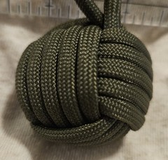 550 Paracord 1″ Nautical Ball Decorative Monkey’s Fist 5″, Key Fob/Chain O.D.