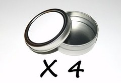 4 X 2-oz Round Metal Blank White Label Slip-Lid Tin Can Container – Use 4 Crafts