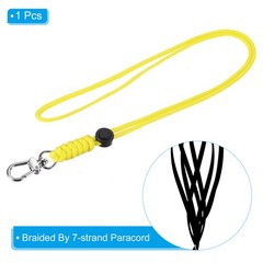 19″ Paracord Lanyard Clasp Necklace Badge Holder Strap Keychain Cord Yellow