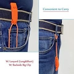 Emergency Safety Whistle with Lanyard, Loud Pea-Less Survival Orange-3 Pack