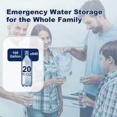 100 Gallon Emergency Water Storage Bladder, Food-Grade BPA Free Tub Bag, Surviva