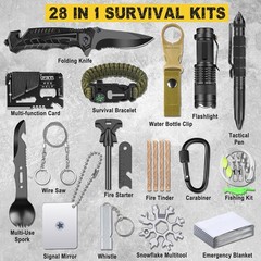 Kit De Supervivencia 28 En 1 Con Equipo De Emergencia Para Acampar Lujo